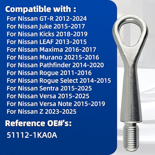 AAAWZDWD for Nissan Tow Hook Compatible with Nissan GT-R Sentra Versa Note Pathfinder Rogue Kicks Juke Front Towing Eye Hook Replacement#51112-1KA0A - Image 3