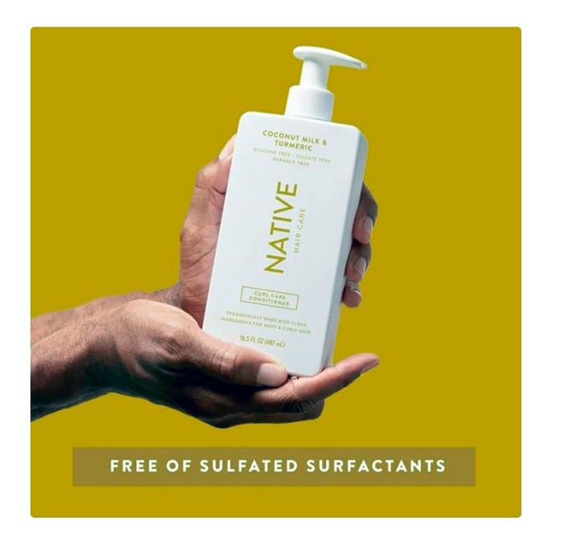 native Curl Care Native Coconut Milk & Turmeric Shampoo and Conditioner (16.5 oz) (Coconut Milk & Tumeric) - Image 2