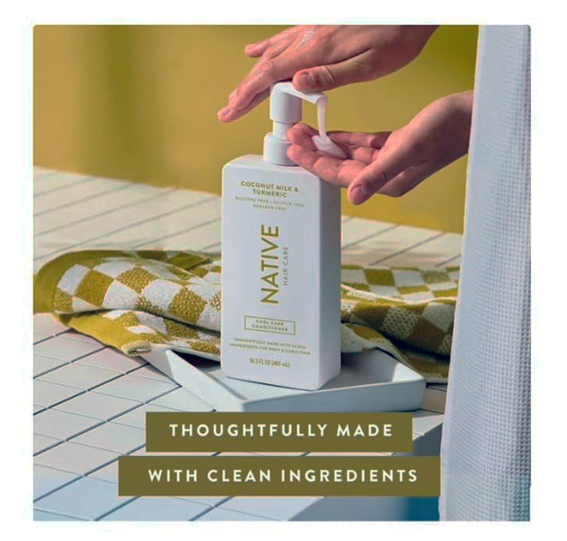 native Curl Care Native Coconut Milk & Turmeric Shampoo and Conditioner (16.5 oz) (Coconut Milk & Tumeric) - Image 4