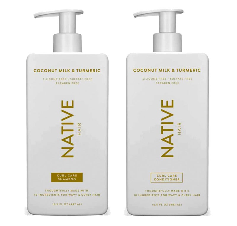 native Curl Care Native Coconut Milk & Turmeric Shampoo and Conditioner (16.5 oz) (Coconut Milk & Tumeric) - Image 1