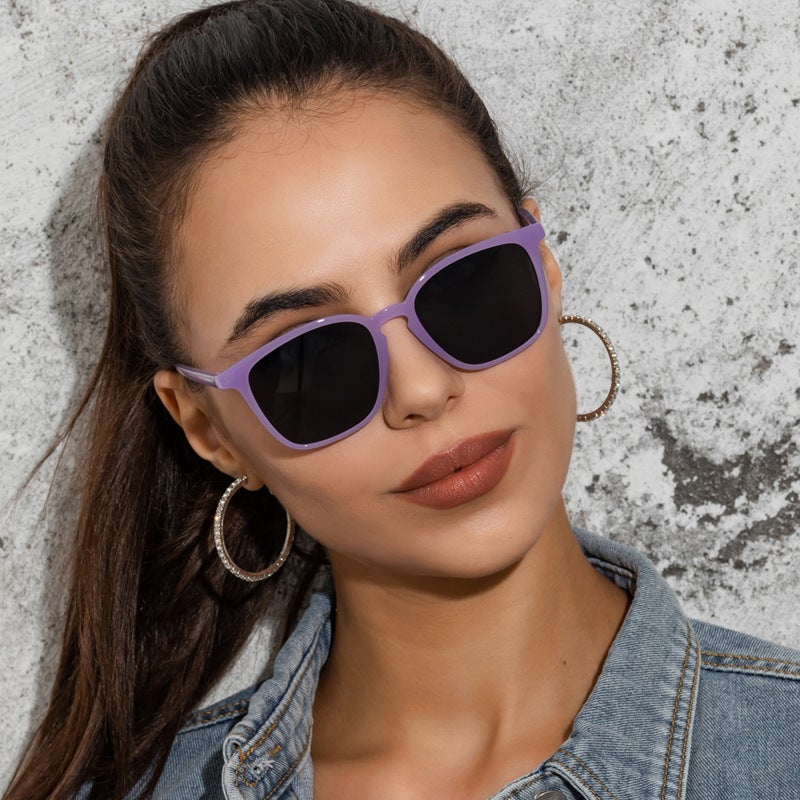 Generic Retro Square Sunglasses Unisex S21207 C04 Purple 