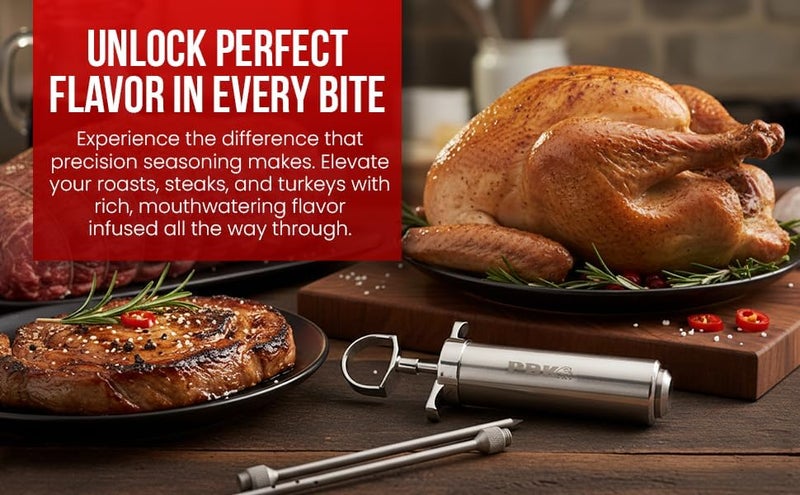 PBKay Heavy Duty Meat Injector 304 Stainless Steel - Seasoning Injector - Marinade Injector Syringe Includes 3 Needles [New and Improved 2025] - Image 5