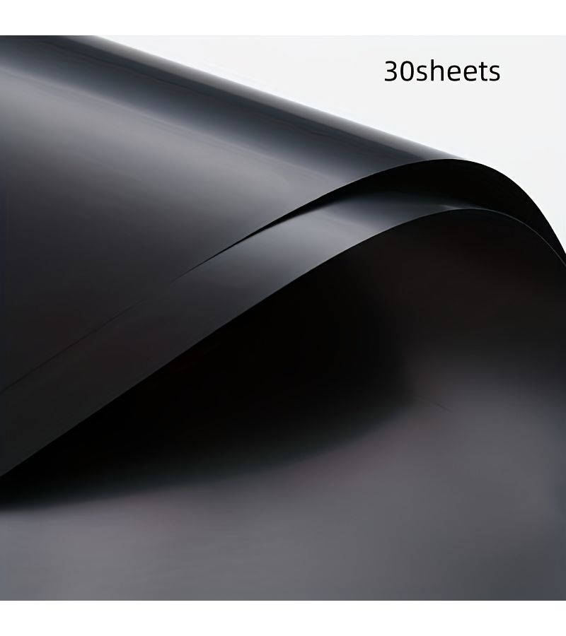 30 Black Valentine's Day Solid Color Elegant Paper Bouquet Wrapping 30 Sheets - Image 4