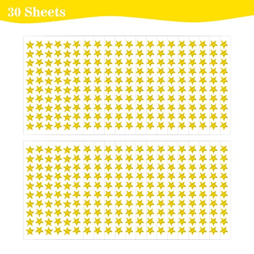 BOEIAC 1800 PCS Gold Star Stickers, 30 Sheets Holographic Gold Star Sticker for Kids Reward, Foil Stars Stickers, Small Mini Stars Sticker for School Planner, Behavior Chart, Classroom Teacher Supplies - Image 3