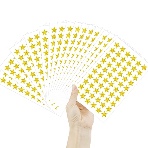 BOEIAC 1800 PCS Gold Star Stickers, 30 Sheets Holographic Gold Star Sticker for Kids Reward, Foil Stars Stickers, Small Mini Stars Sticker for School Planner, Behavior Chart, Classroom Teacher Supplies - Image 1