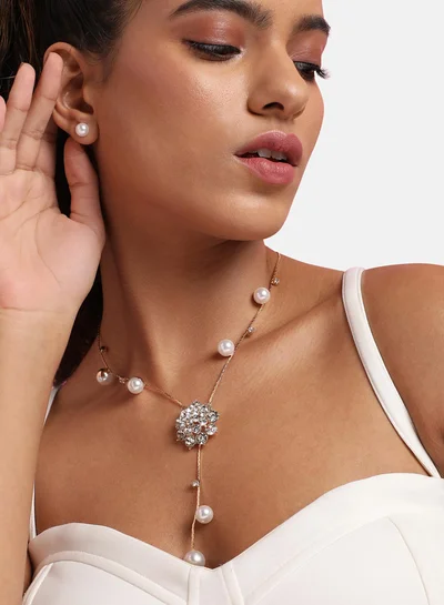 SOHI Floral Drop Negligee Artificial Necklace Jewellery