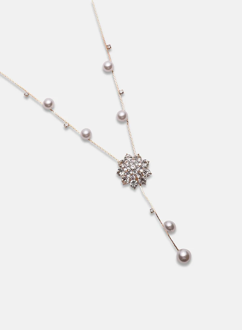 SOHI Floral Drop Negligee Artificial Necklace Jewellery