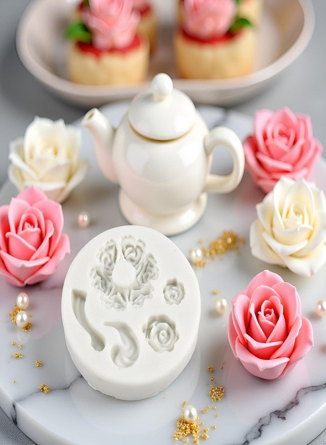 Tnyvm Dessert Mold Food Grade Mini Rose Flower Teapot Mold Durable, Fondant and Gum Paste Molds, Candy Making Supplies - Image 3