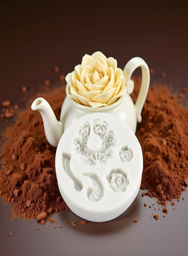 Tnyvm Dessert Mold Food Grade Mini Rose Flower Teapot Mold Durable, Fondant and Gum Paste Molds, Candy Making Supplies - Image 4