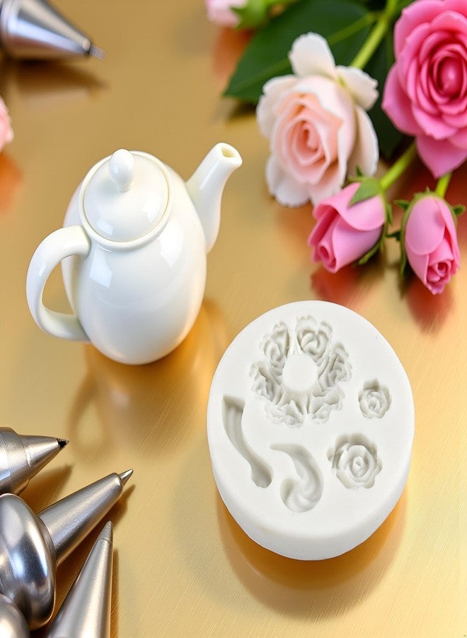Tnyvm Dessert Mold Food Grade Mini Rose Flower Teapot Mold Durable, Fondant and Gum Paste Molds, Candy Making Supplies - Image 5