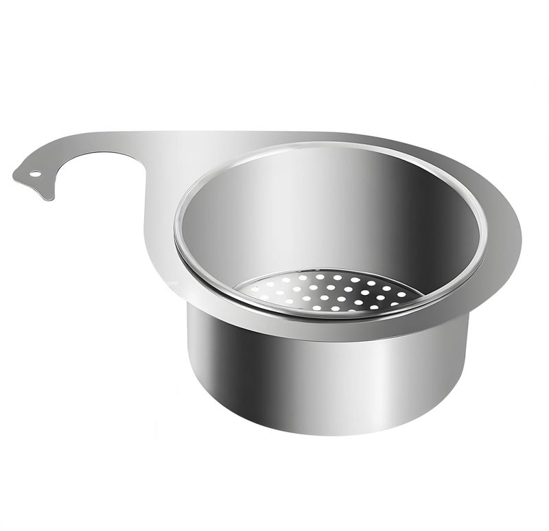 KNEWTEN Steel Swan Sink Strainer Basket Stainless Steel Draining Basket for Sink MultiFunctional Drain Basket Quick Drain Kitchen Tools Hanging Filtering Draining Rack for Sink Food Pack of 1 - Image 1