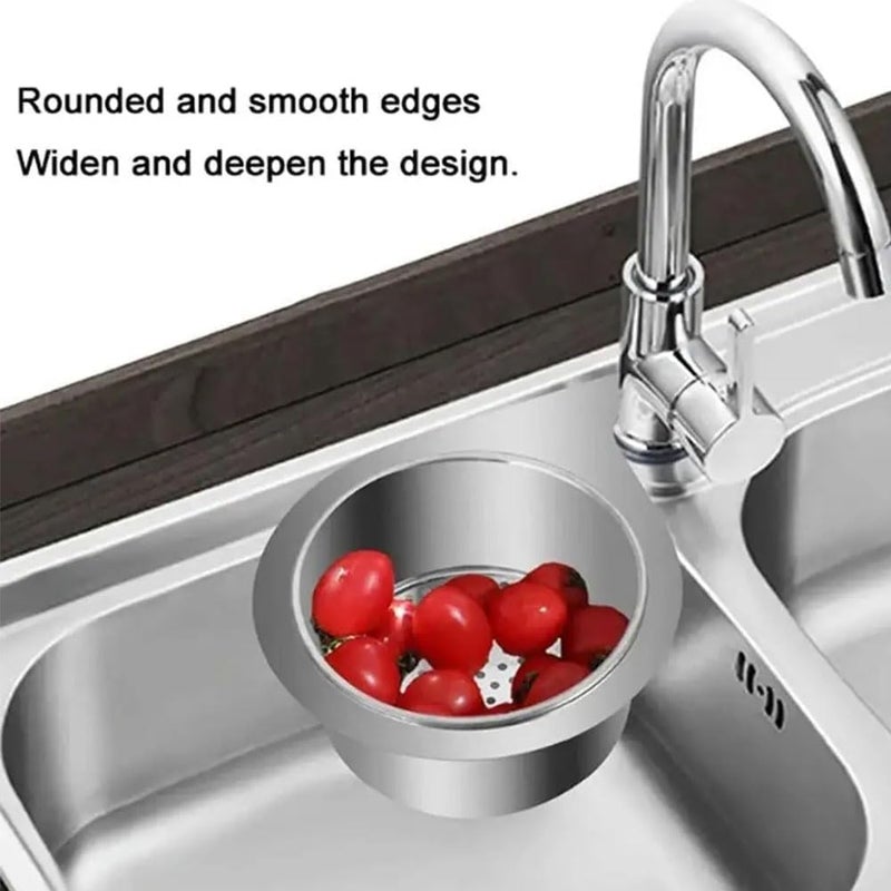 KNEWTEN Steel Swan Sink Strainer Basket Stainless Steel Draining Basket for Sink MultiFunctional Drain Basket Quick Drain Kitchen Tools Hanging Filtering Draining Rack for Sink Food Pack of 1 - Image 2