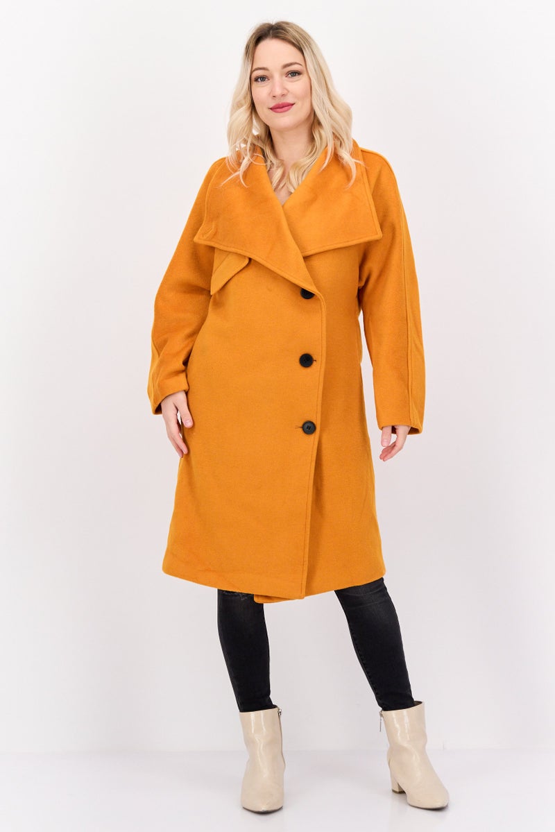 VERO MODA معطف ترينش صلب للنساء، برتقالي - Image 1