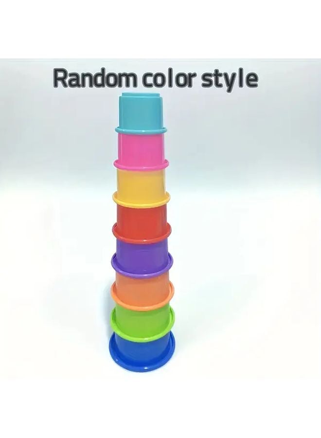 Stacking Cups Educational Counting Toy Numbered 1 10 Color Coded Non Toxic Plastic - Image 1