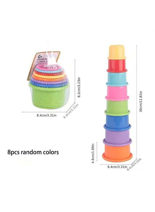 Stacking Cups Educational Counting Toy Numbered 1 10 Color Coded Non Toxic Plastic - Image 3
