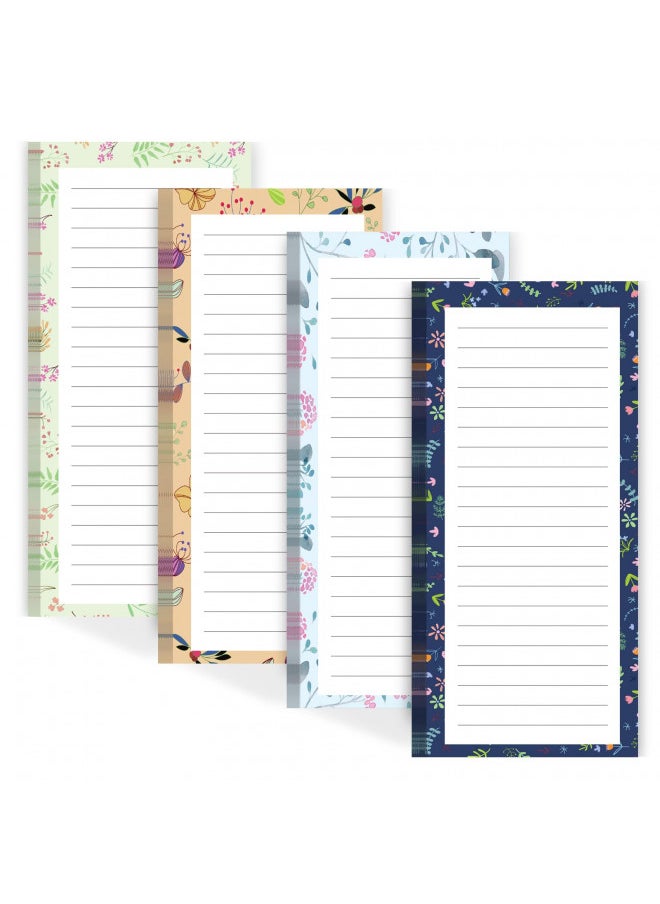 Joyberg - Joyberg Magnetic Notepads for Refrigerator - Flower Design, 50 Sheets Per Pad, 4 Pack Memo Pads for Grocery Lists and To-Dos - Image 1