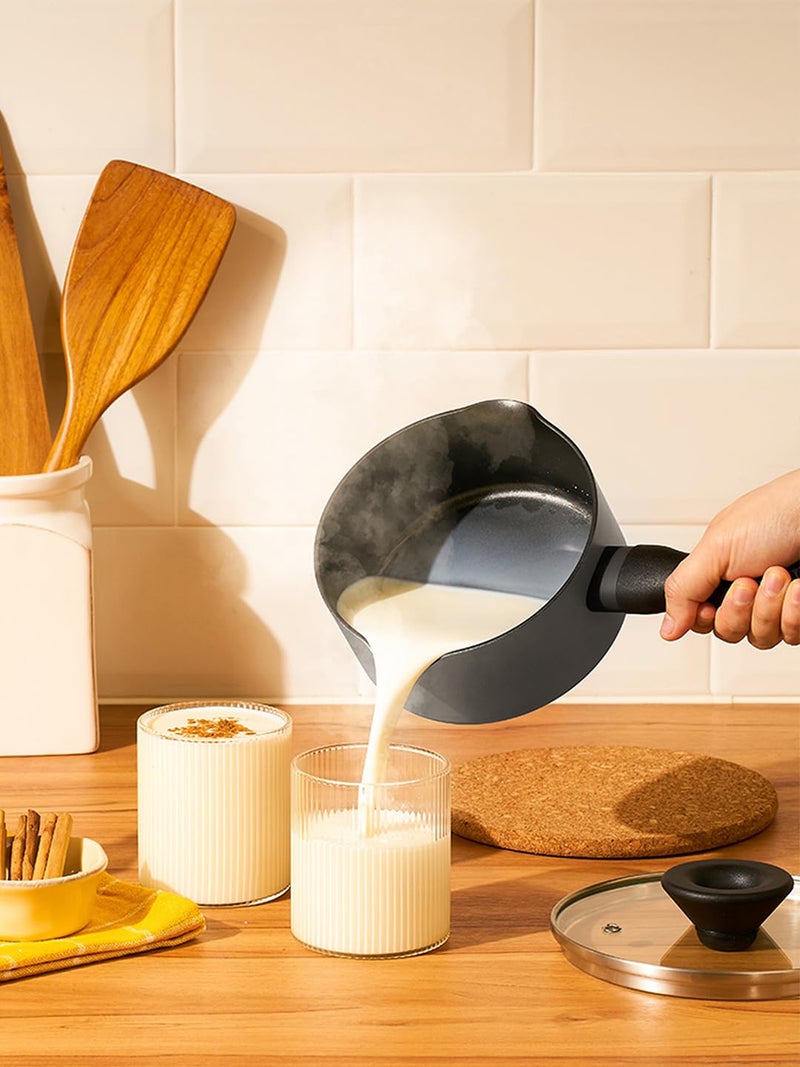 Meyer Bauhaus Nonstick Saucepan with Lid, 16 cm, Dark Grey - Image 2