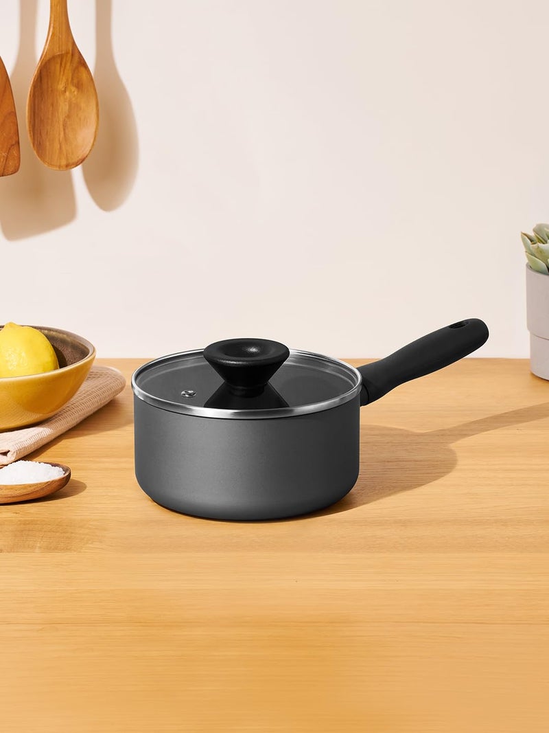 Meyer Bauhaus Nonstick Saucepan with Lid, 16 cm, Dark Grey - Image 3