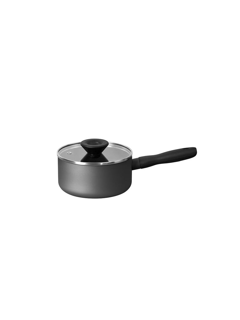 Meyer Bauhaus Nonstick Saucepan with Lid, 16 cm, Dark Grey - Image 1