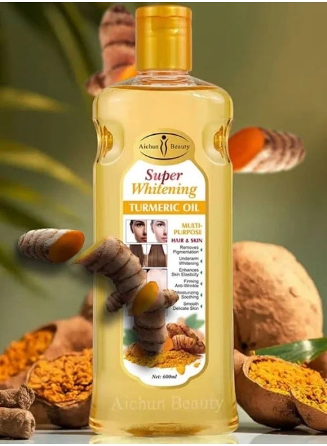 Aichun beauty Super Whitening Turmeric Oil Multi Purpose Hair and Skin 600ML - Image 2