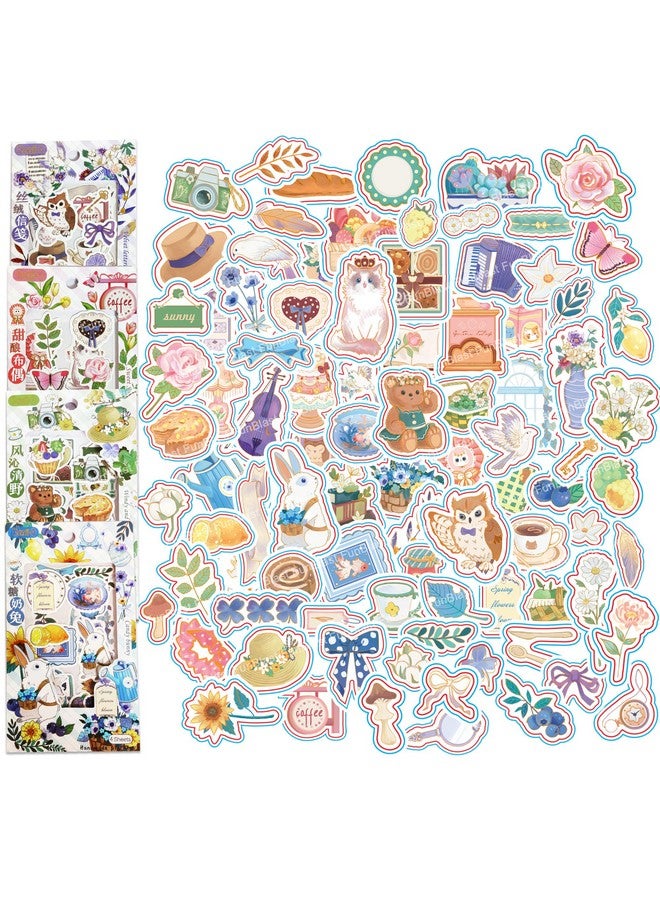 FunBlast Pvc Kawaii Stickers Set 16 Sheet (100+ Pcs) Diy 3D For Girls, Aesthetic Sticker, Journaling, Scrapbooking, Cute (Cute Animals 4X4=16 Sheetsself-Adhesive, Wall, 10 Cms) - Image 1
