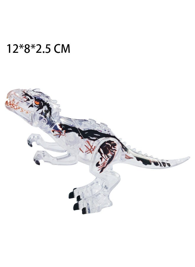 NIBEMINENT Jurassic Dinosaur Building Blocks - Transparent Crystal Mini Dinosaur Assembly Toy