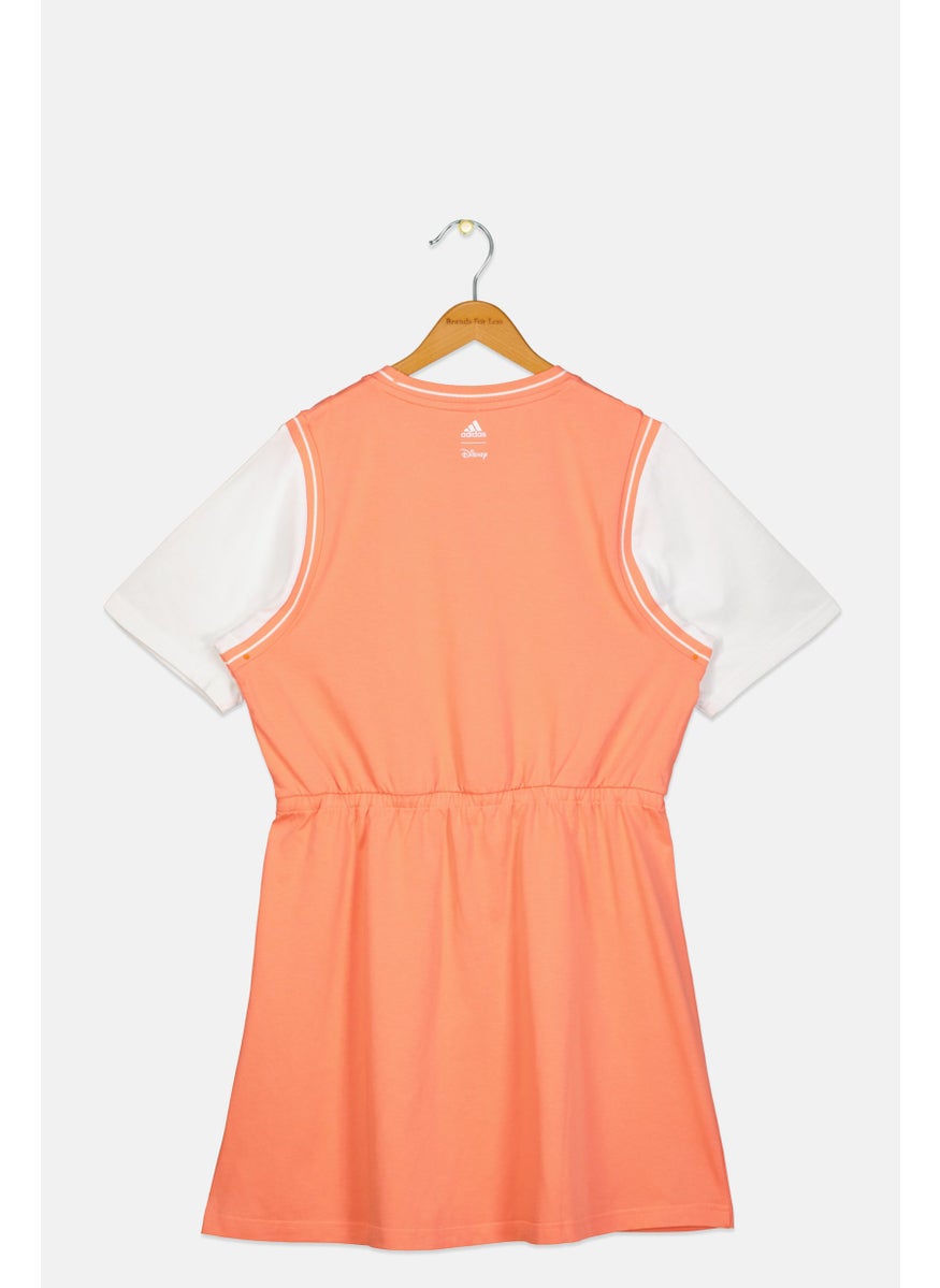 Adidas Adidas x Disney Kids Girl Sportswear Fit Outdoor Dress, Dark Peach/ White  - Image 2