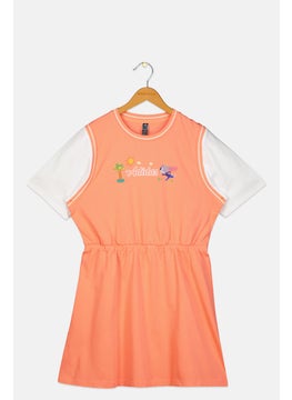 Adidas Adidas x Disney Kids Girl Sportswear Fit Outdoor Dress, Dark Peach/ White  - Image 1