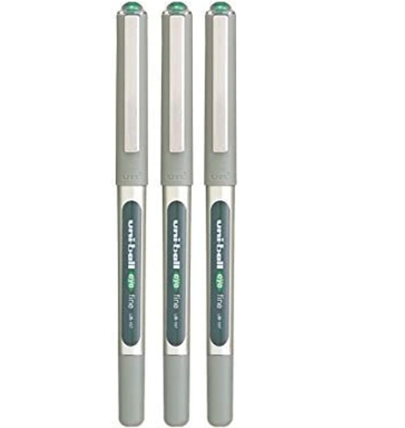 Uni-Ball 3 Pack Eye UB-157 Roller Ball Pens - Green
