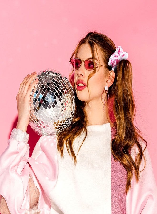 MTLEE 20 Pcs Breast Cancer Awareness Hair Scrunchies Pink Ribbon Soft Hair Ties Bands Ponytail Holder Accessories for Women Breast Cancer Awareness Accessories(Pink, White) - Image 5