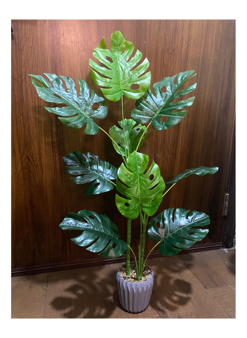 Generic Artificial Turtle Back Plants 90cm high Home Decoration Indoor and Outdoor Artificial Large Plants Bonsai Suitable for Modern Office Living Room Home Furnishings Gifts with Flower Pots (Extra large)  - Image 3
