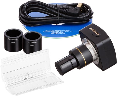 AmScope MU1000CK 10MP USB20 Microscope Digital Camera Plus Calibration Kit