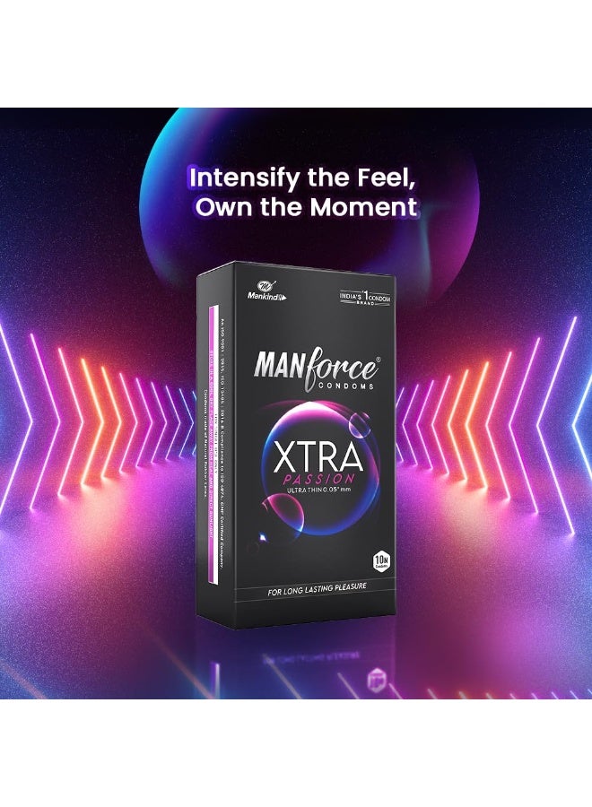 Manforce واقيات ذكرية مانفورس إكسترا باشون فائقة الرقة لتأخير القذف بدون نكهة، 10 قطع - Image 4