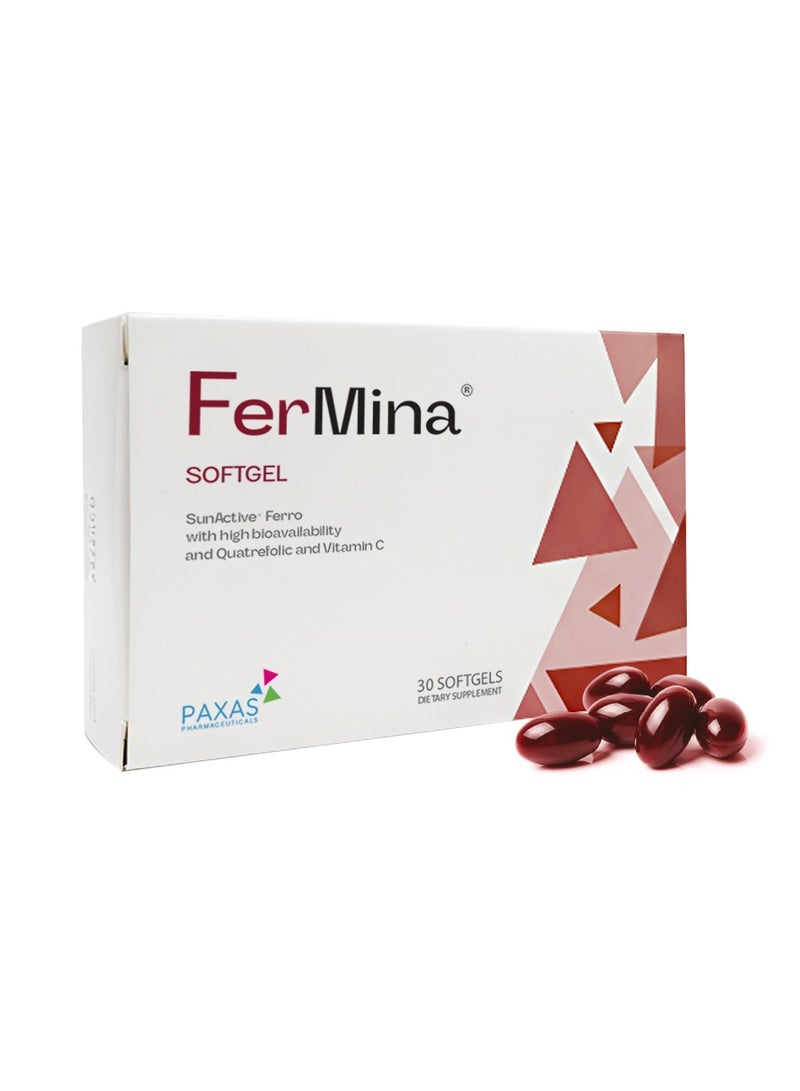 FerMina, SunActive Endosomal Iron، 30 كبسولة هلامية