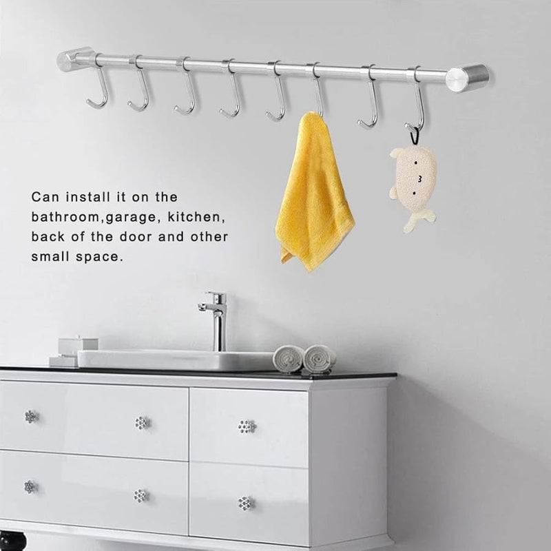 Stainless Steel Wall Mounted Coat Rack For Kitchen Bathroom Space Saving - Image 5