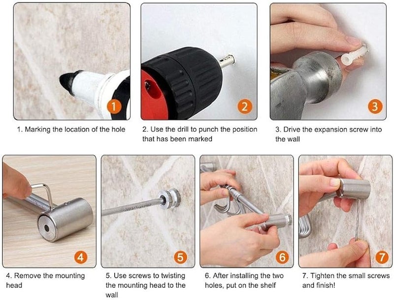 Stainless Steel Wall Mounted Coat Rack For Kitchen Bathroom Space Saving - Image 3