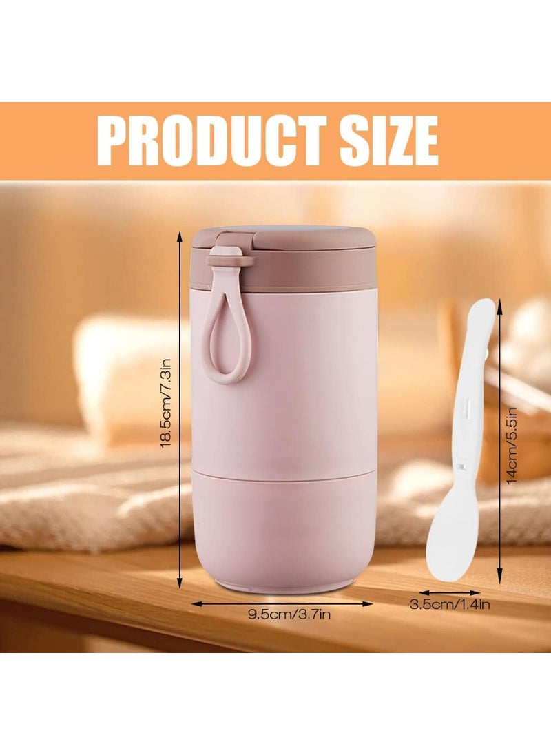 Vrupan - Vrupan Yogurt Holder Cup for Carrying Tazza Cereali with Due Contenitori Separati with Airtight Lid for Work University Travel Picnic and Much More Salmon Red 730ml - Image 1