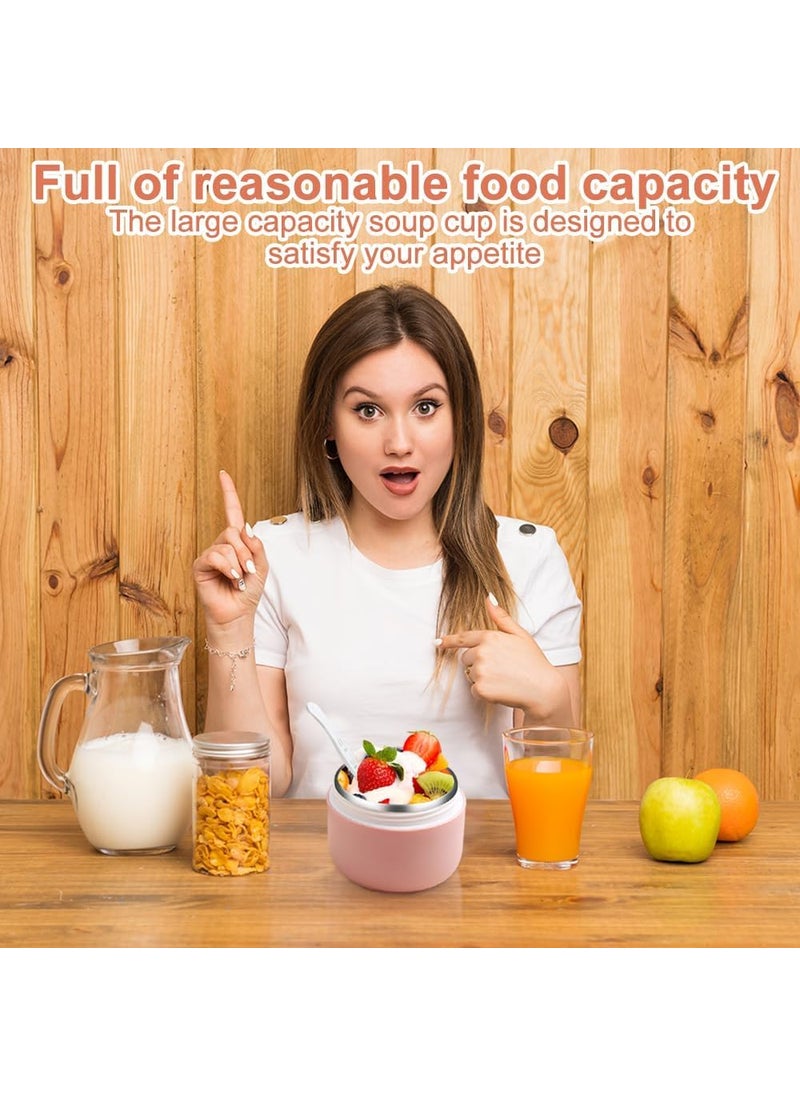 Vrupan - Vrupan Yogurt Holder Cup for Carrying Tazza Cereali with Due Contenitori Separati with Airtight Lid for Work University Travel Picnic and Much More Salmon Red 730ml - Image 1