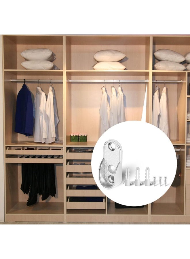 ABBASALI 100cm Wardrobe Bar, Wardrobe Hanging Rod, Wardrobe Rod for Hanging Clothes, Oval Closet Rail Custom Cut To Size  End Support and Screws, Chrome Plated, Gloves & Screwdriver (2) - Image 3