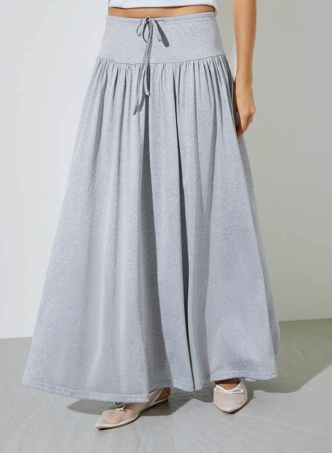 ستايلي Grey Solid A-Line Maxi Skirt