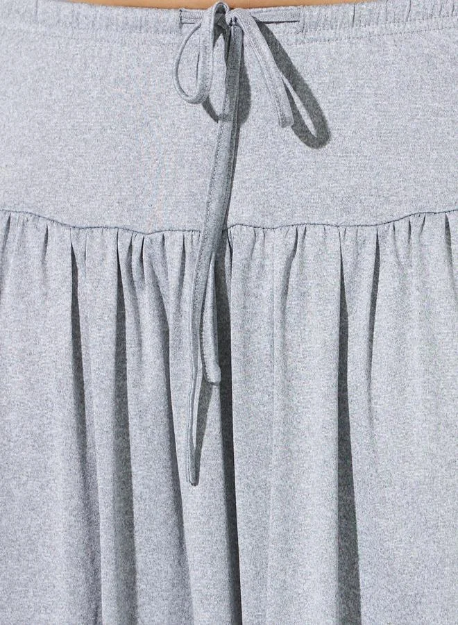 Styli  Grey Solid A-Line Maxi Skirt for Women | Best Price UAE