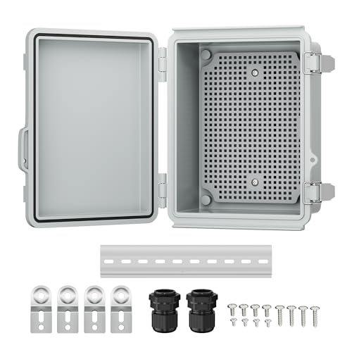 Joinfworld Outdoor Electrical Box Waterproof Junction Box Plastic Outdoor Weatherproof Electrical Enclosure Box Outside 8.7x6.7x4.3 - Image 1