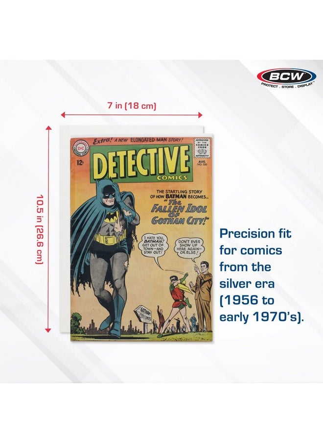 BCW - BCW Silver Age Comic Book Backing Boards | 2 Pack (200 Total) | Acid-Free Comic Book Boards, Magazine Boards, and Comic Boards for Silver Age Comics | Certified Acid-Free, 7"x10.5" - Image 1