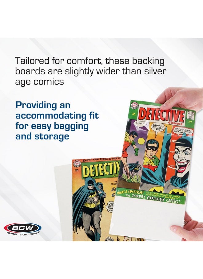 BCW - BCW Silver Age Comic Book Backing Boards | 2 Pack (200 Total) | Acid-Free Comic Book Boards, Magazine Boards, and Comic Boards for Silver Age Comics | Certified Acid-Free, 7"x10.5" - Image 1
