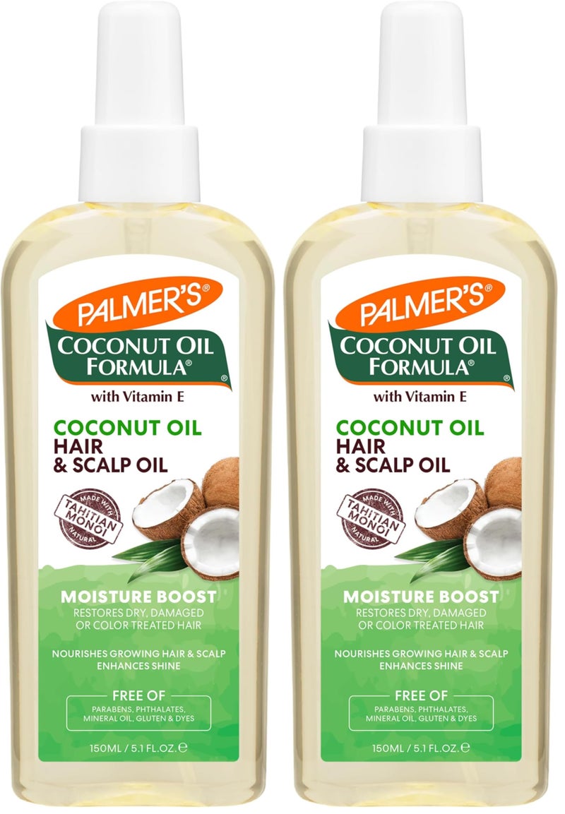 Palmer's Hair Oil, Moisture Boost, Restorative, for Dry or Damaged Hair | Spray Formula | Lasting Hydration | Promotes Scalp Health | 5.1 Oz Pack of 2 - Image 1