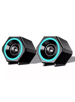 LOOPITYS PC speaker, USB computer speaker, USB wired subwoofer speaker, computer PC speaker, laptop desktop small audio speaker, USB powered computer stereo speaker for PC, desktop computer, computer, laptop, with surround sound and subwoofer  - Image 1