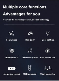 LOOPITYS PC speaker, USB computer speaker, USB wired subwoofer speaker, computer PC speaker, laptop desktop small audio speaker, USB powered computer stereo speaker for PC, desktop computer, computer, laptop, with surround sound and subwoofer  - Image 3