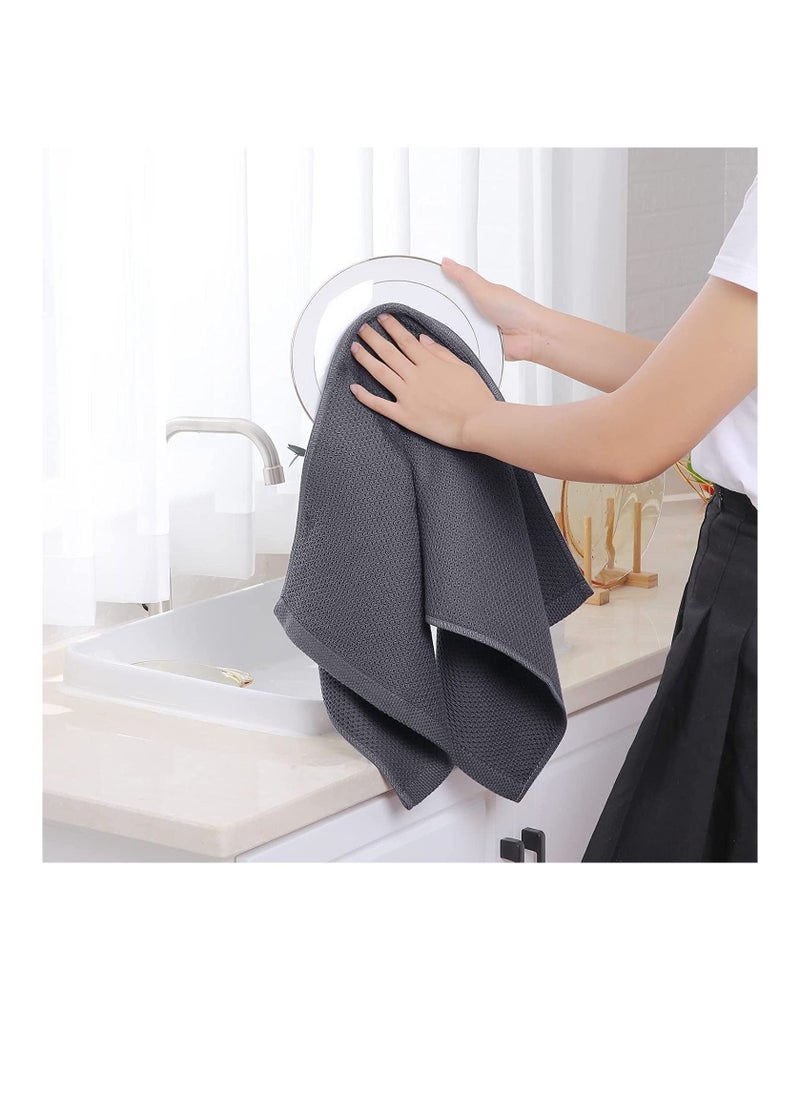 MahMir MahMir 100% Cotton Waffle Weave Kitchen Dish Cloths, Waffle Tea Towels Ultra Soft Absorbent Quick Drying Dish Towels, 34x34 CM , 4-Pack, (Mixed Color)  - Image 4