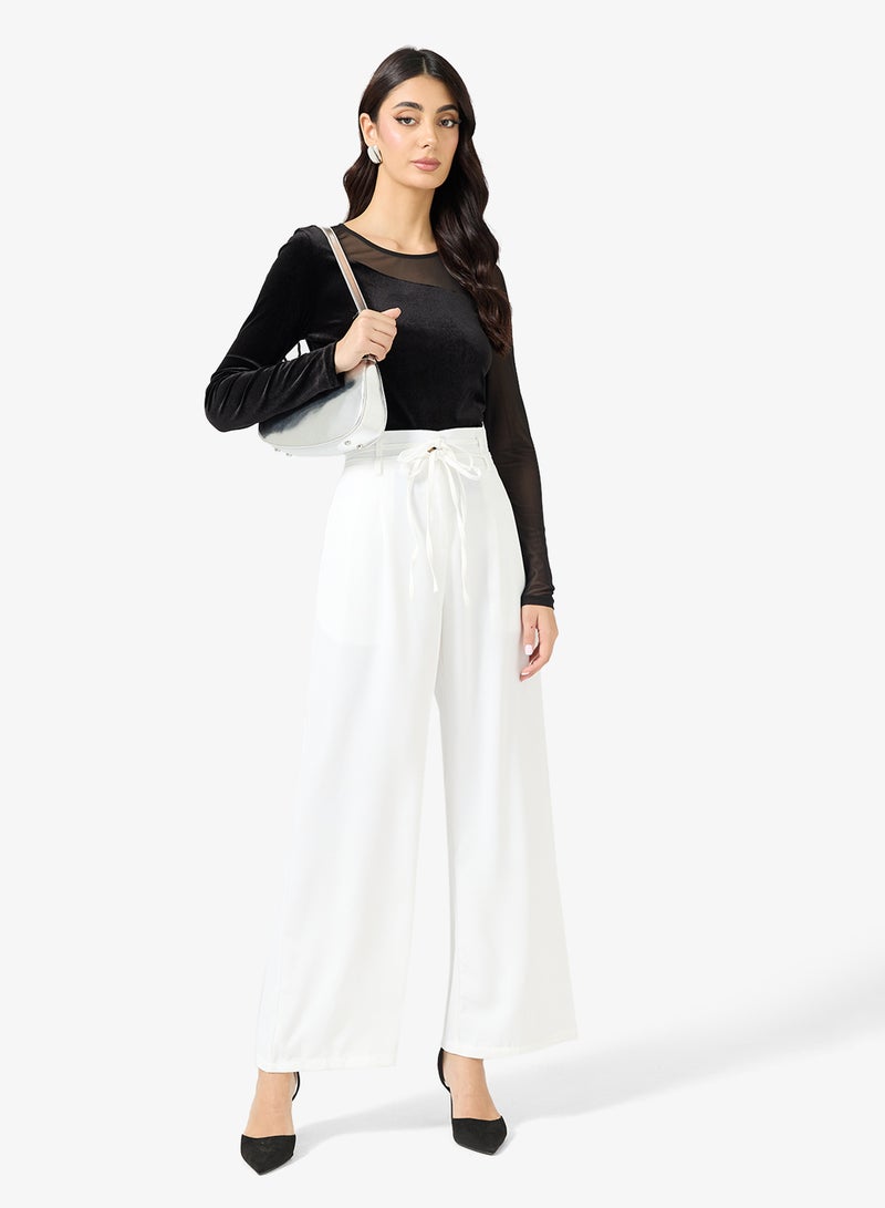 ايلا بنطلون بخصر مرتفع مع تفاصيل ربطة خصر - Image 2