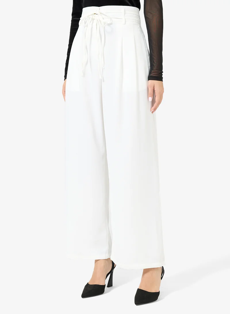 ELLA High Waist Trouser With Waist Tie Detail